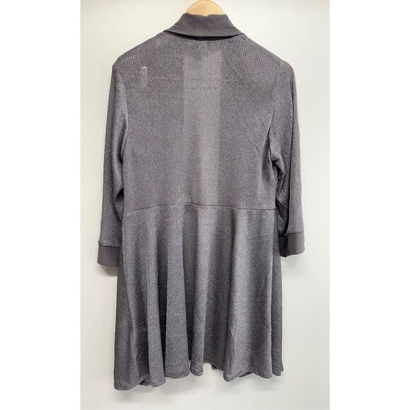 R&M Richards Open Cardigan Size 14W Gray Metallic 3/4 Sleeve NEW - Picture 6 of 8